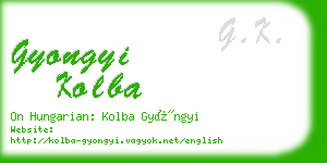 gyongyi kolba business card